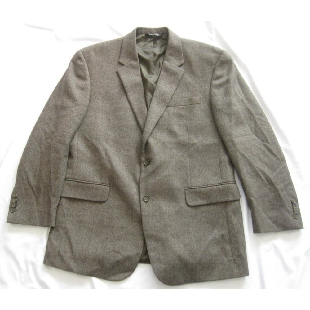 Jos.‎ A. Bank 44R Brown Herringbone Tweed 100% Wool Mens Blazer Academia (MJ89)